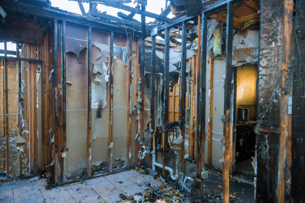 Professional Fire Damage Restoration technician working in Chester, MD